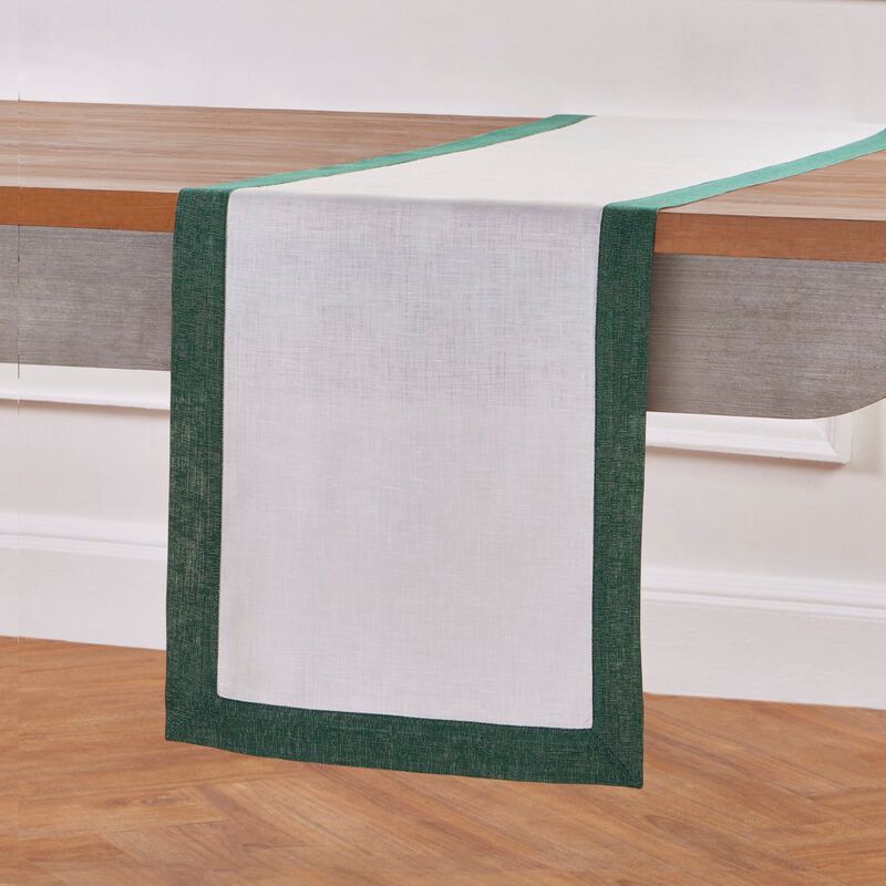 Solino Home 100% Pure Linen Table Runner 14 x 90 Inch | Festive Edge