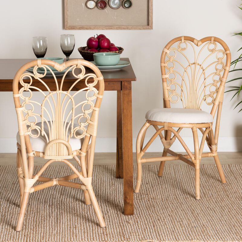Bali & Pari Jerica Modern White Rattan Dining Chair