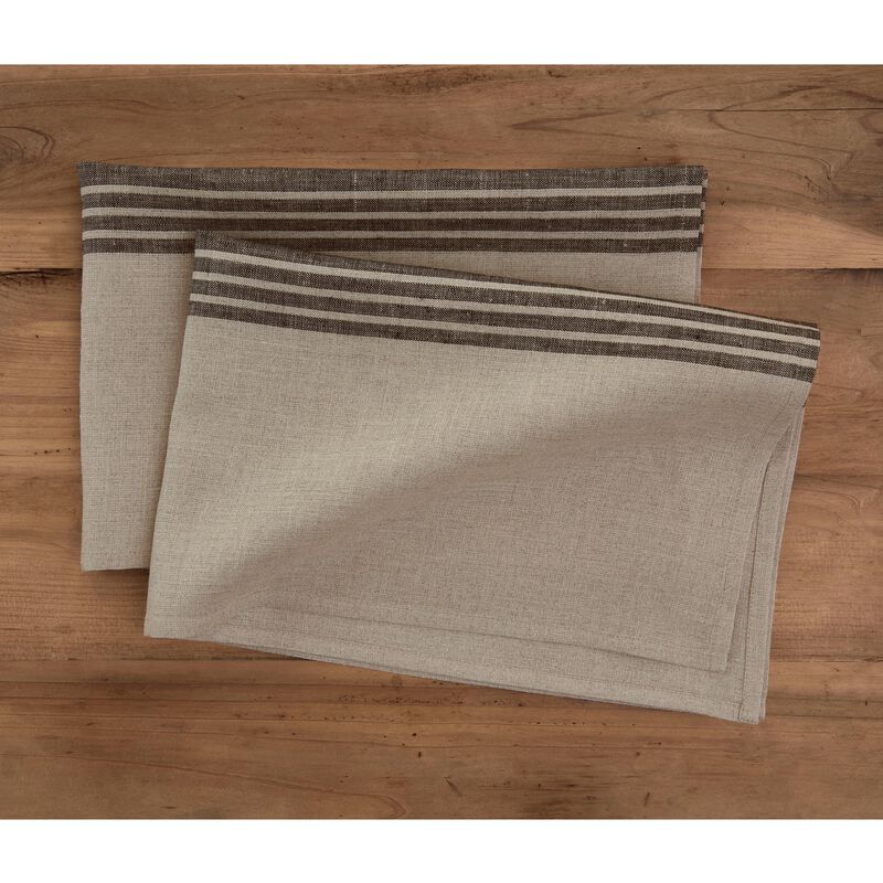 Solino Home 100% Pure Linen Kitchen Towels Set of 2 - 17 x 26 Inch | Farmhouse