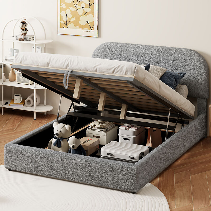 Merax Teddy Platform Bed with Hydraulic Storage System