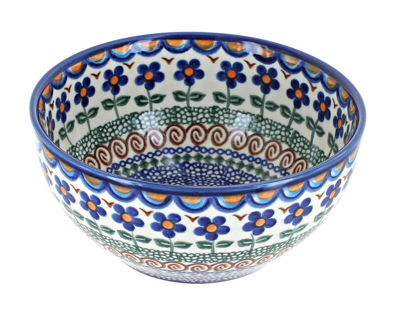 Blue Rose Polish Pottery Christmas Bounty Cereal/Soup Bowl