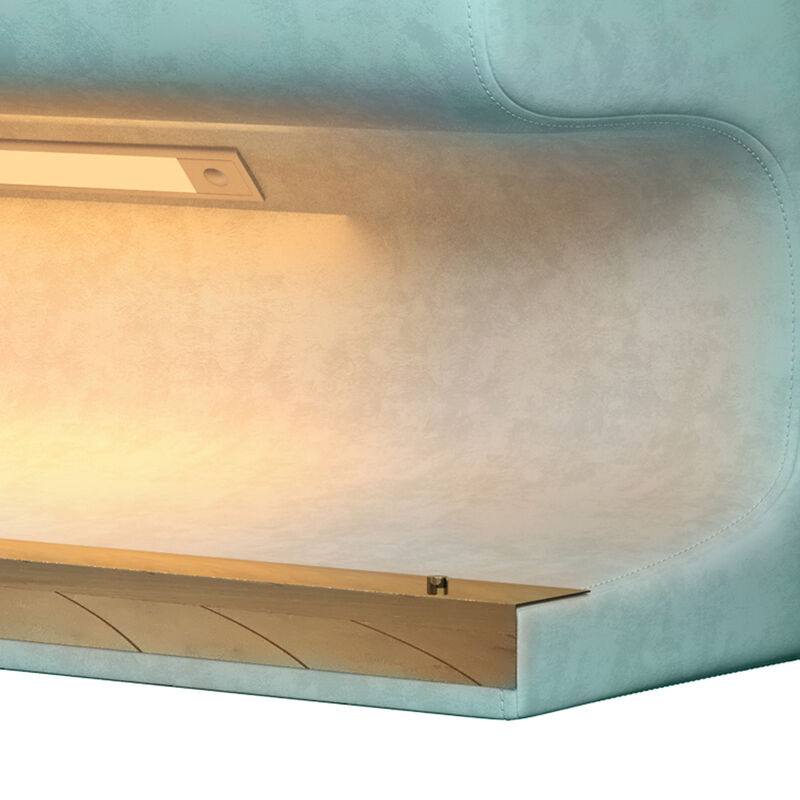 Merax Entryway Bench Upholstered Ottoman with LED Sensor Light
