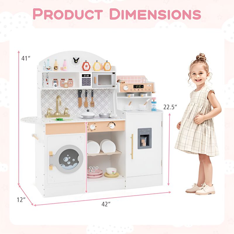 Kitchen Playset with Coffee Maker and Accessories for Kids Pretend Play Toy Set