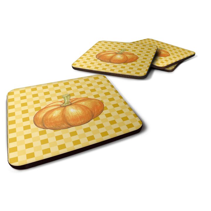 Caroline's Treasures Pumpkin on Basketweave Decorative coasters, 3.5, Multicolor