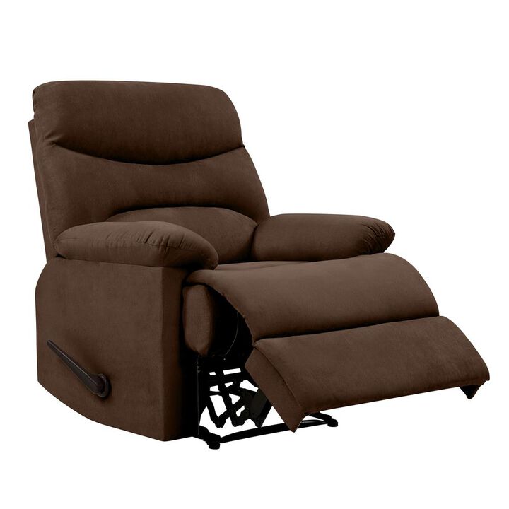 ProLounger Wall Hugger Recliner in Brown Microfiber with Stitched Back