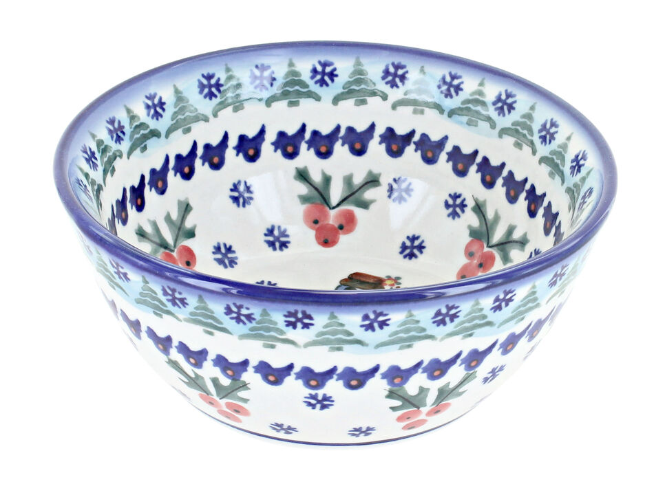 Blue Rose Polish Pottery Yellow Daisy Cereal/Soup Bowl