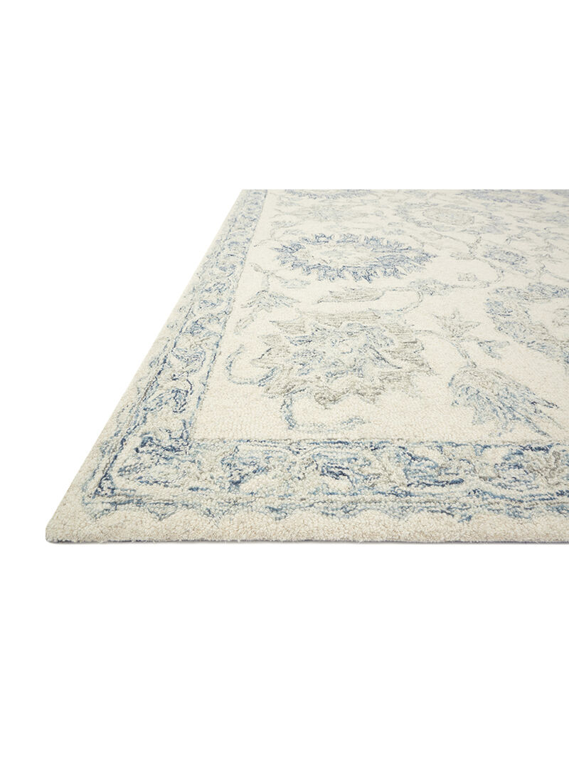 Norabel NOR04 Ivory/Blue 3'6" x 5'6" Rug