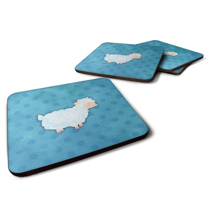 Caroline's Treasures Polkadot Sheep Lamb Watercolor Decorative coasters, 3.5, Multicolor