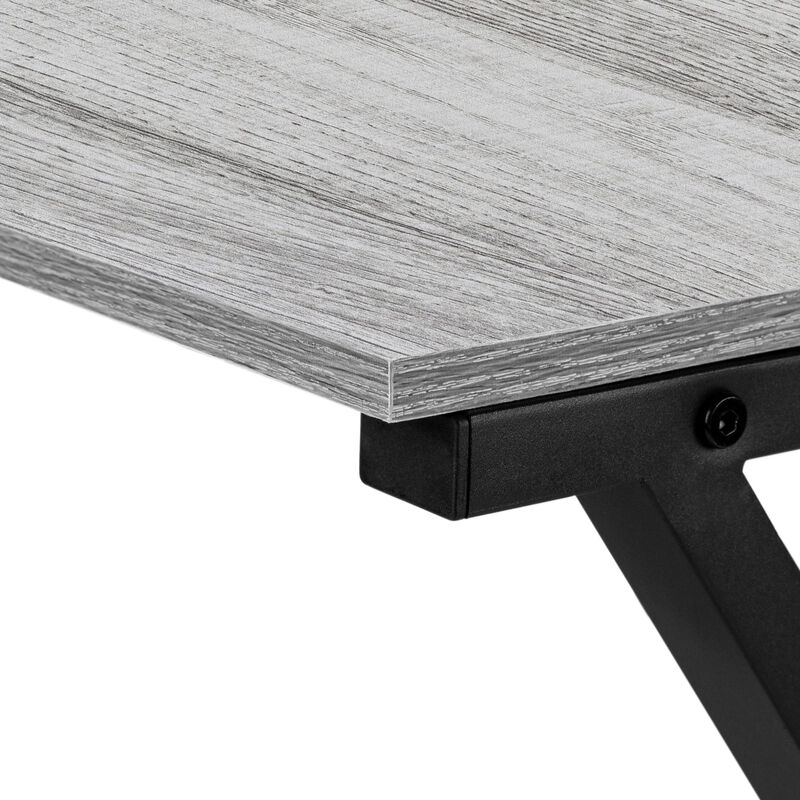 Monarch Specialties I 7196 Computer Desk, Home Office, Corner, 55"L, L Shape, Work, Laptop, Metal, Laminate, Grey, Black, Contemporary, Modern