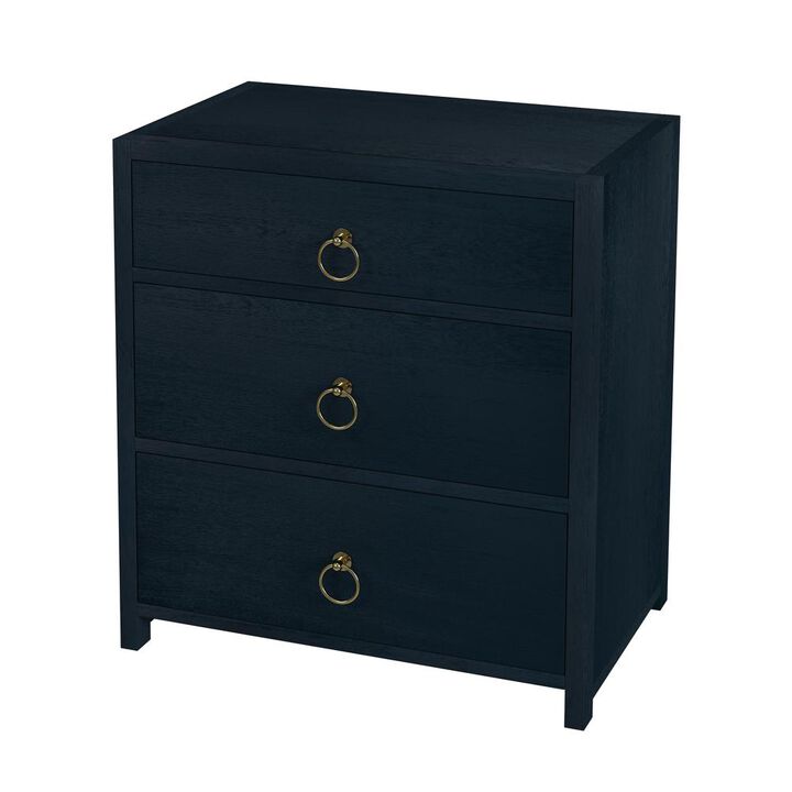 Butler Specialty Company Lark  3 Drawer Nightstand, Navy Blue