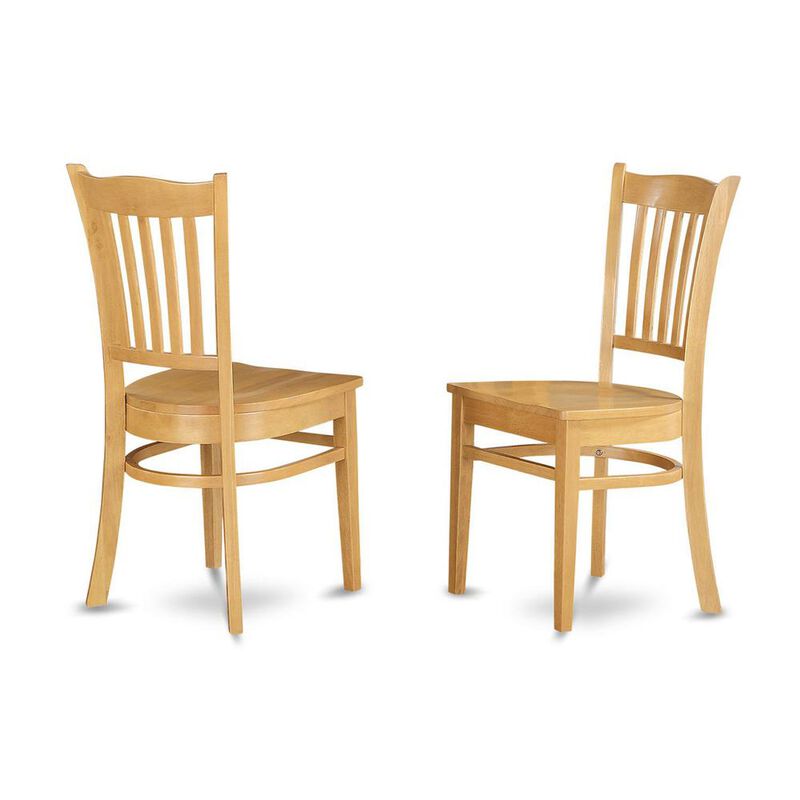 East West Furniture Groton  Dining  Chair  With  Wood  Seat  In  Black  Finish,  Set  of  2