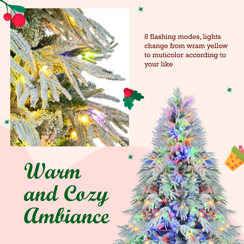 Merax Pre-Lit Spruce Snow Flocked Christmas Tree