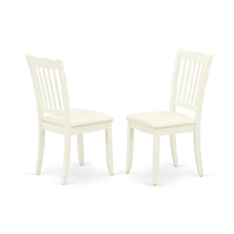 East West Furniture Dining Chair Linen White, DAC-LWH-C