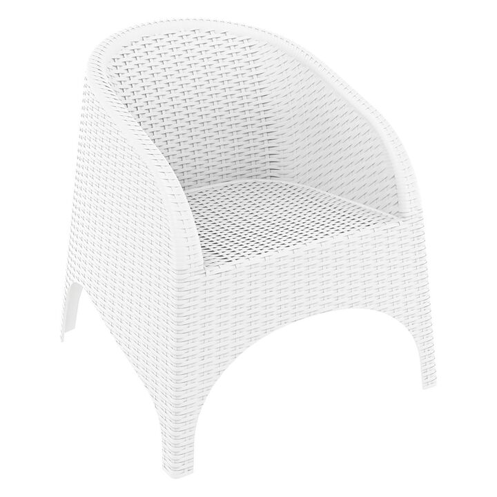 31.5" Gray Patio Wickerlook Stackable Dining Chair