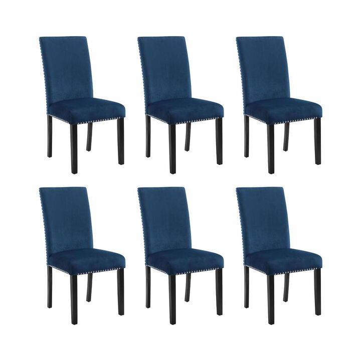New Classic Furniture Celeste Blue Wood Upholstered Dining Chair (Set of 6)