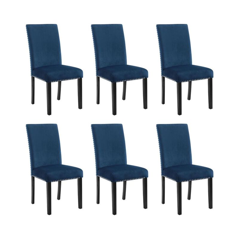 New Classic Furniture Celeste Blue Wood Upholstered Dining Chair (Set of 6)