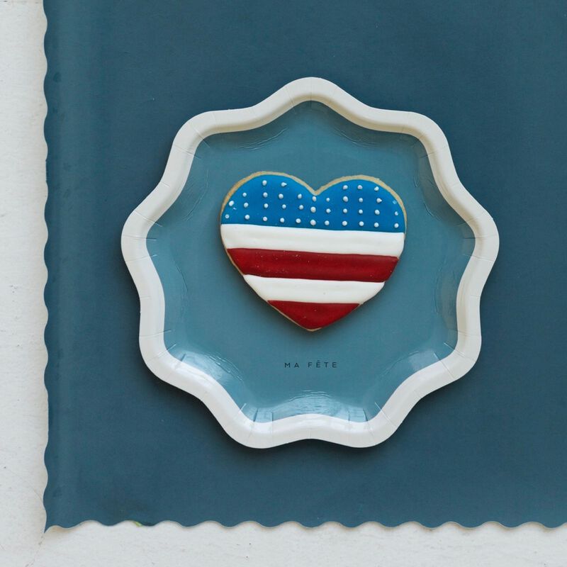 Ma Fete Blue Paper Dinner Plates 10.5", (4)