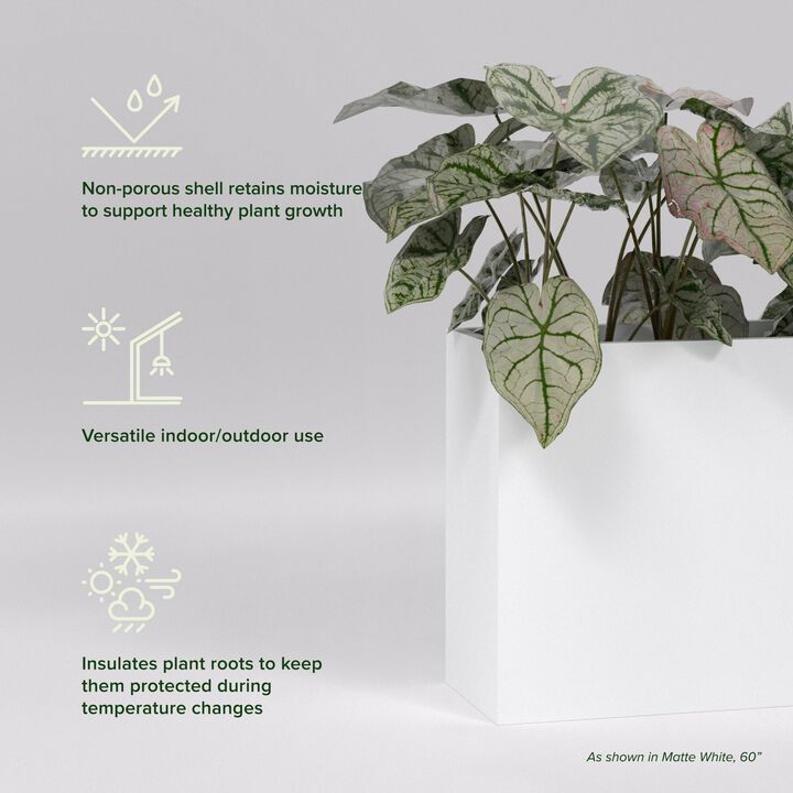 Greenline Fiberglass Leo Large Indoor/Outdoor Rectangle Planter - 36 in x 16 in x 24 in