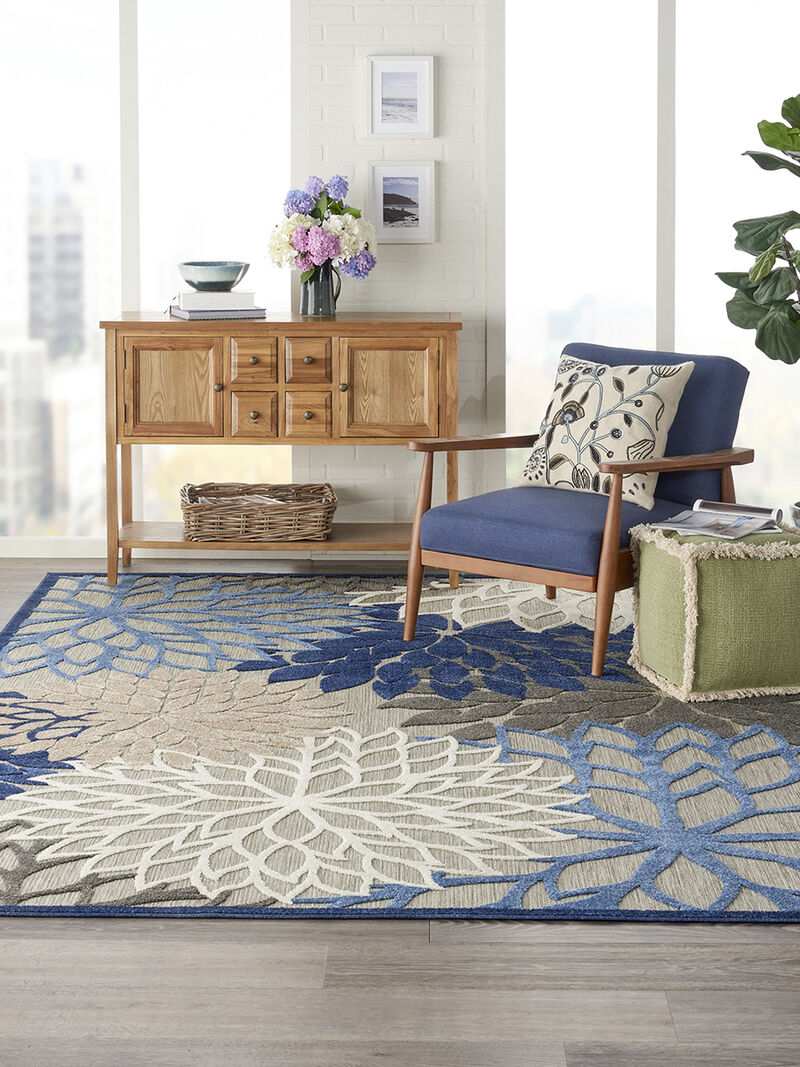 Aloha ALH05 Blue/Multicolor 6' x 9' Rug
