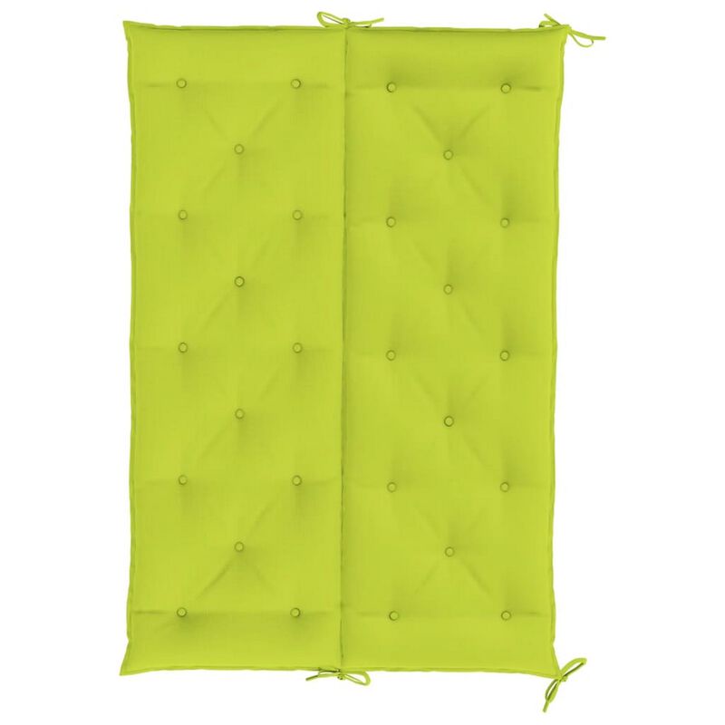 Claire 2pc Outdoor Cushion for Bench, Tufted Green Oxford Fabric - Benzara