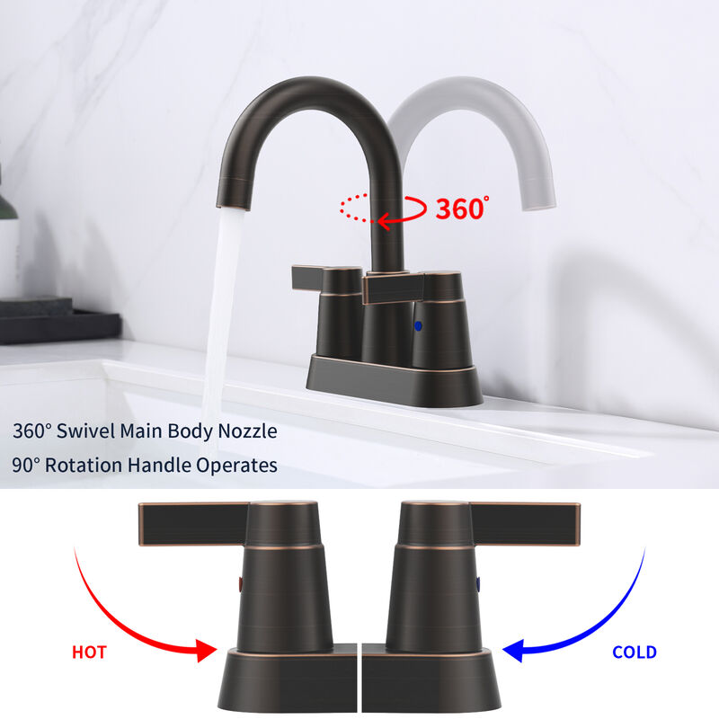 2-Handle Bathroom Sink Faucet for Modern Vanity with Smooth Water Flow & Durable Design