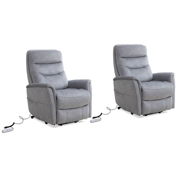 Capri Silver Power Lift Recliner with Articulating Headrest Two Pack