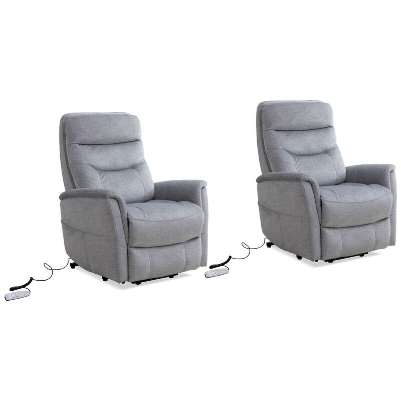 Capri Silver Power Lift Recliner with Articulating Headrest Two Pack
