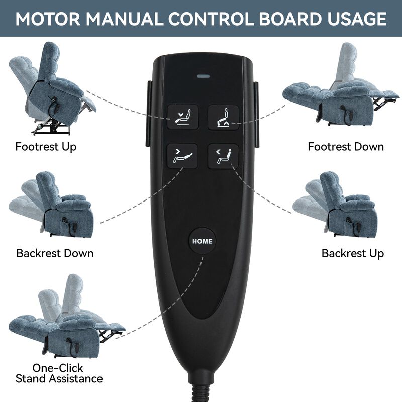 Mondawe Lift Recliner Chair Heat Massage Dual Motor Infinite Position Up to 350 LBS Large Electric Power Lift Recliners with Power-Remote
