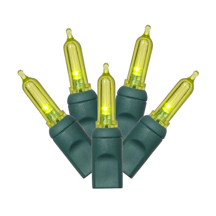 Vickerman  100 Lime Italian LED Lights on Green Wire, 34 ft. Christmas Light Set with 4 in. Spacing Vickerman  100 Lime Italian LED Lights on Green Wire, 34 ft. Christmas Light Set with 4 in. Spacing