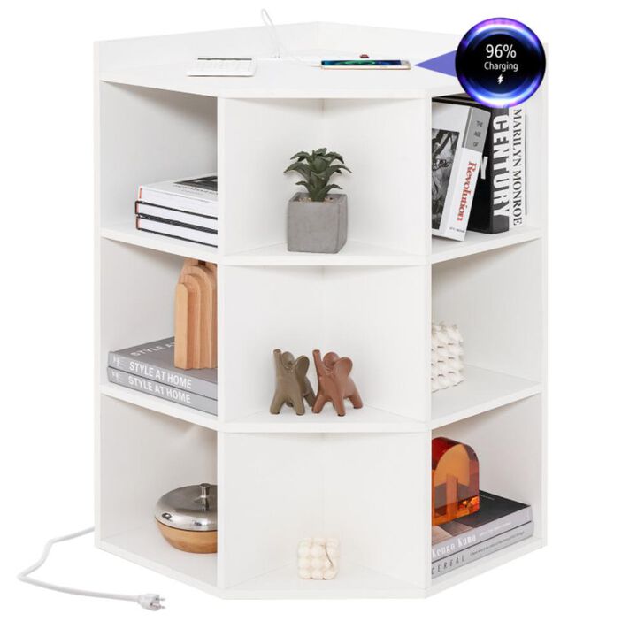 Hivvago 3-Tier Corner Cabinet with Charging Station for Bedroom Hivvago 3-Tier Corner Cabinet with Charging Station for Bedroom