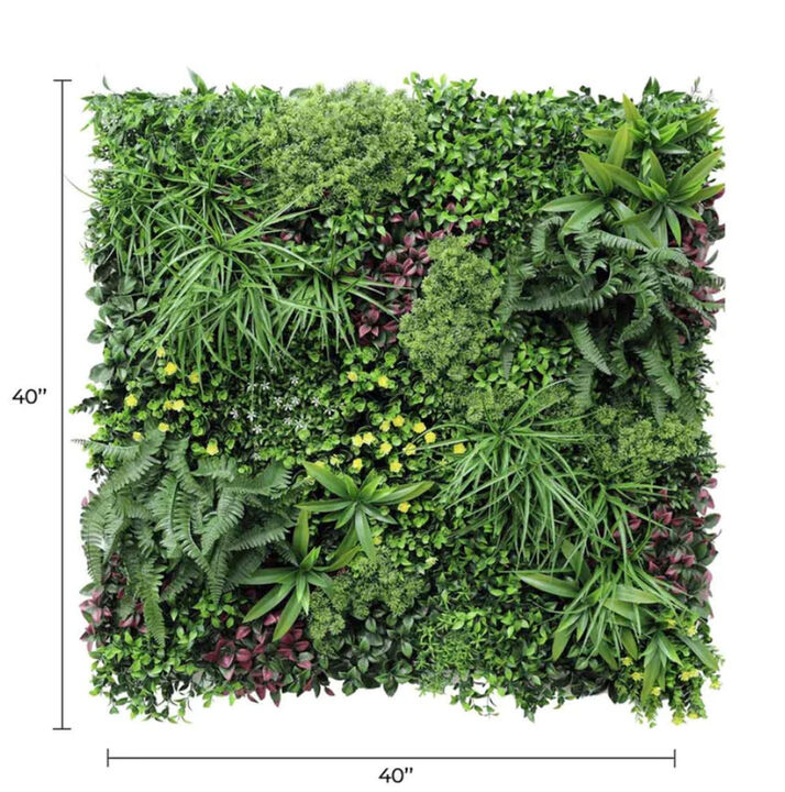 Luxury Country Fern Artificial Vertical Garden 40" x 40" 11SQ FT Commercial Grade UV Resistant
