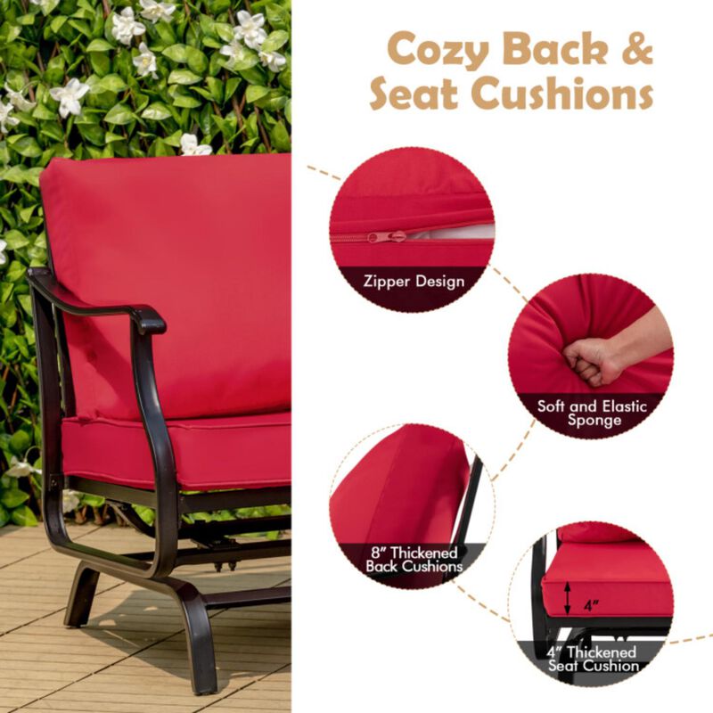 Hivvago 3 Piece Patio Rocking Chair Set with Coffee Table