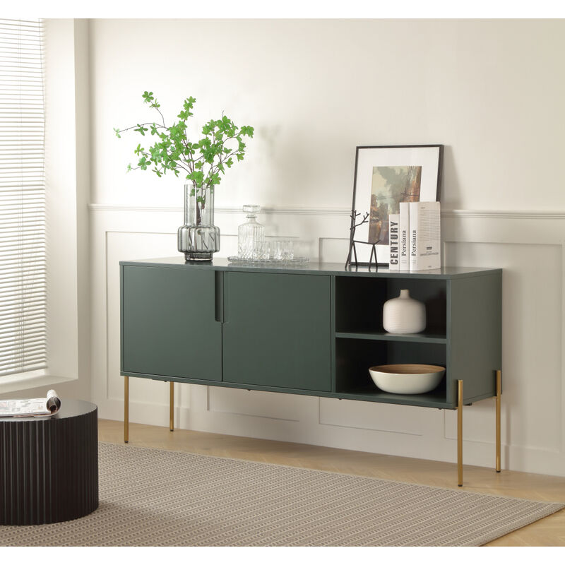 Combo Mid Century Sideboard Buffet Table Or TV Stand With Storage For Living Room Kitchen
