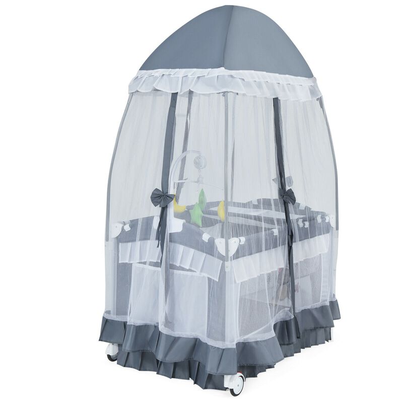 Portable Baby Playpen Crib Cradle with Carrying Bag