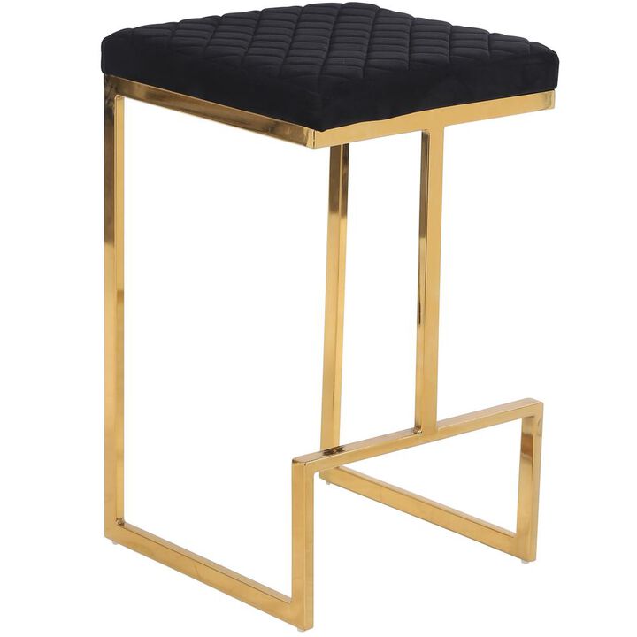 Ashcroft Furniture Co Joel Mid Century Modern Luxury Upholstered Stool