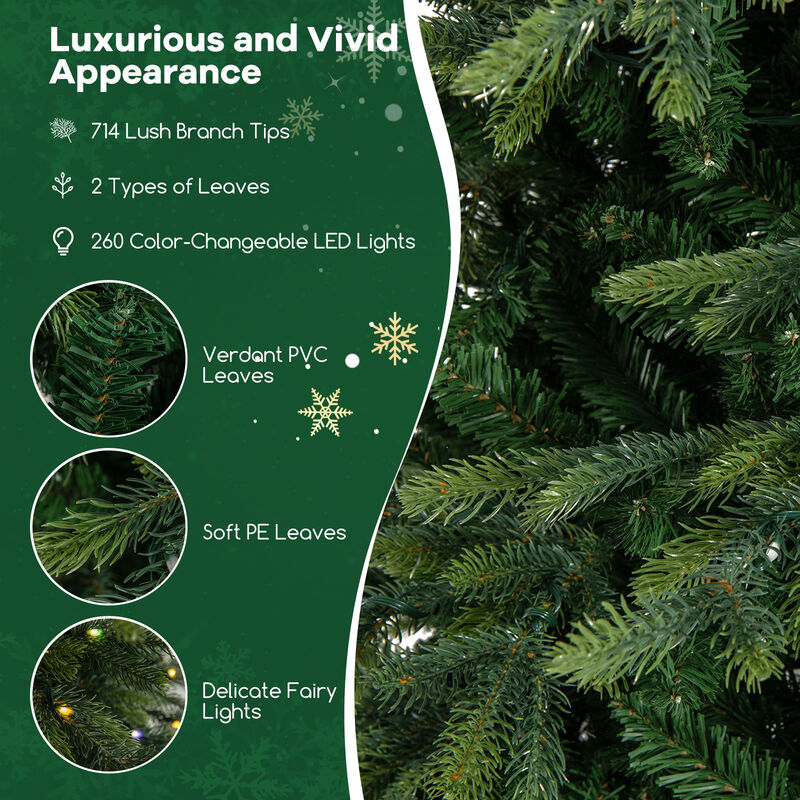 Pre-Lit Artificial Christmas Tree with Warm White LED Lights