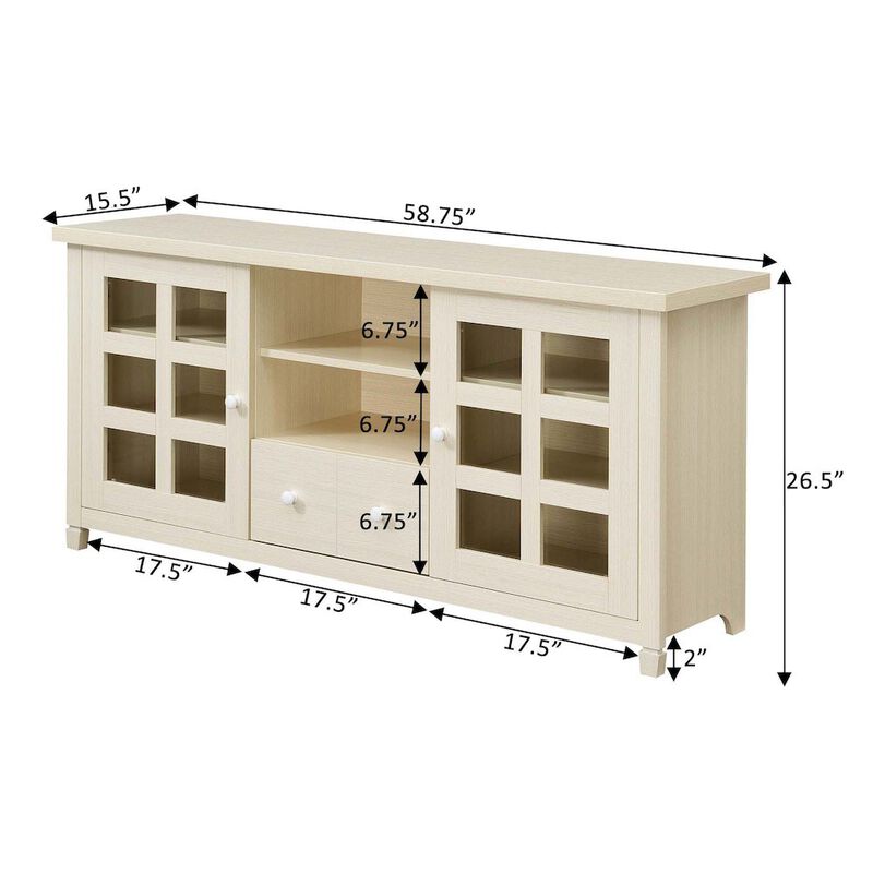 Convenience Concepts 1 Drawer TV Stand with Storage Cabinets and Shelves for TVs up to 65 Inches