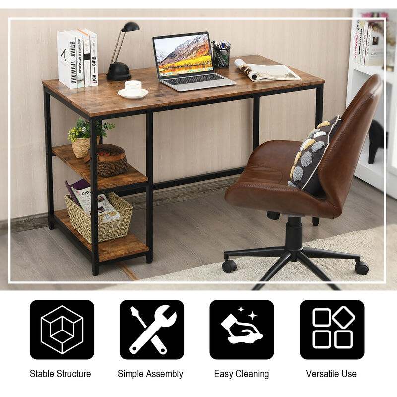 Costway 47'' Computer Desk Office Study Table Workstation Home w/ Adjustable Shelf Black