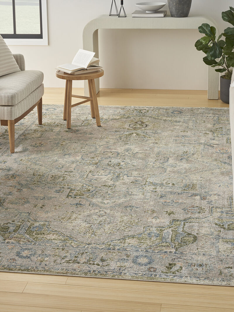 Astra Machine Washable ASW12 Blue/Green 9' x 12' Rug