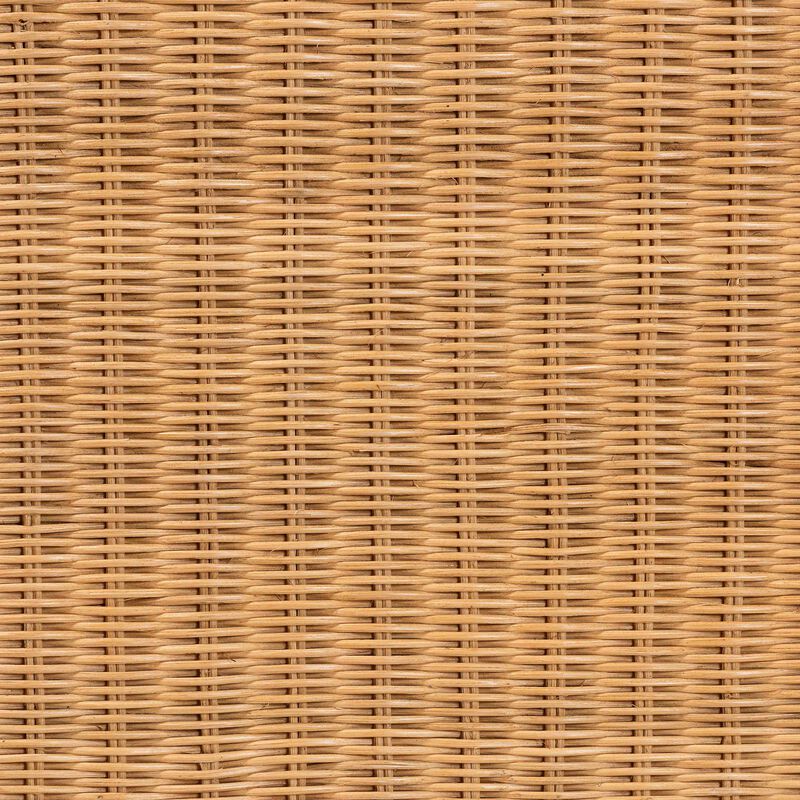 Bali & Pari Erla Bohemian Light Honey Rattan Accent Bench with Scallop border