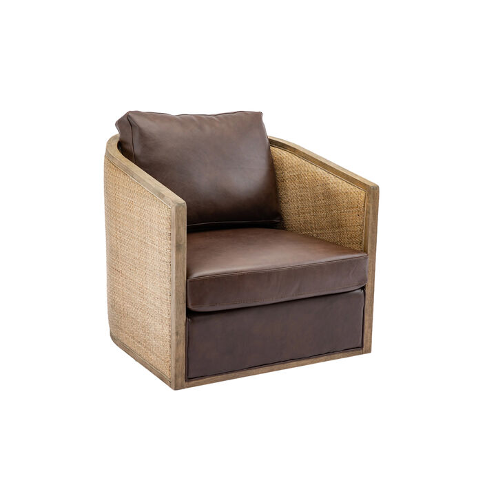 Swivel Barrel Chair, Comfy Round Accent Sofa Chair For Living Room, 360 Degree Swivel Barrel