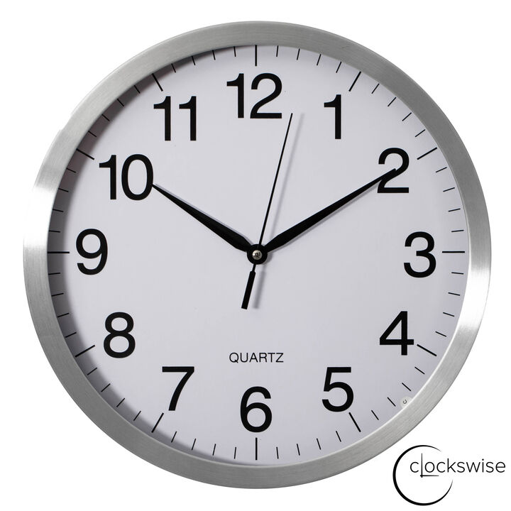 Clockswise 14-in Round Quartz Wall Clock Non-Ticking Clockswise 14-in Round Quartz Wall Clock Non-Ticking