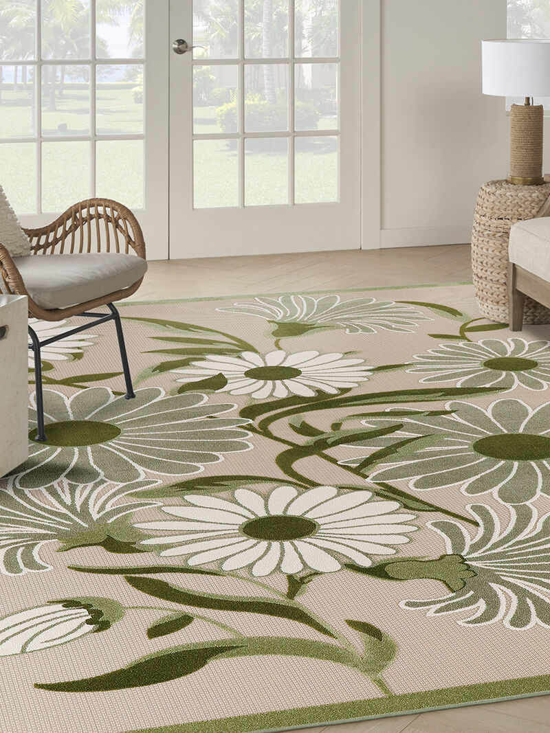 Aloha ALH33 Ivory/Green 9' x 12' Rug
