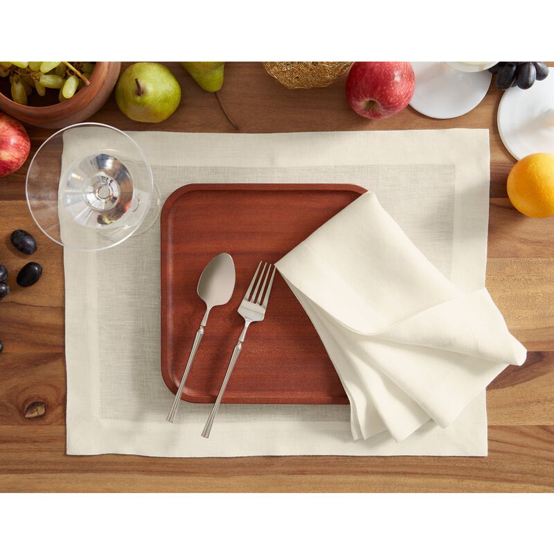 Solino Home 100% Pure Linen Placemats  Set of 4, 14 x 19 Inch | Sonoma