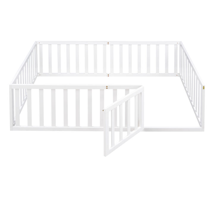 Merax Wood  Daybed Frame with Fence