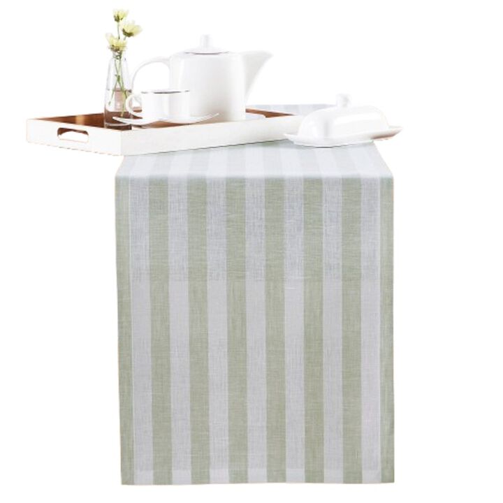 Solino Home 100% Pure Linen Table Runner 14 x 48 Inch | Sorrento Stripe