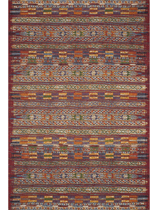 Mika MIK09 Red/Multi 5'3" x 7'8" Rug