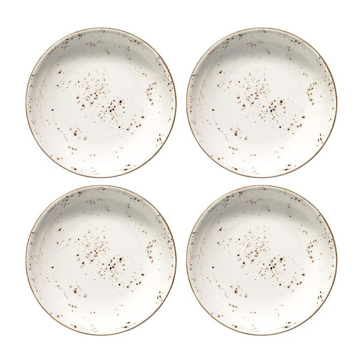 Grain dia.8" h:1.5" 17 oz. Round Decorated Porcelain Bowl (Set of 4)