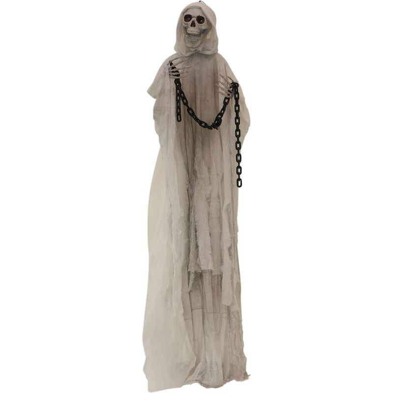 Haunted Hill Farm 75 Animated standing reaper with chains