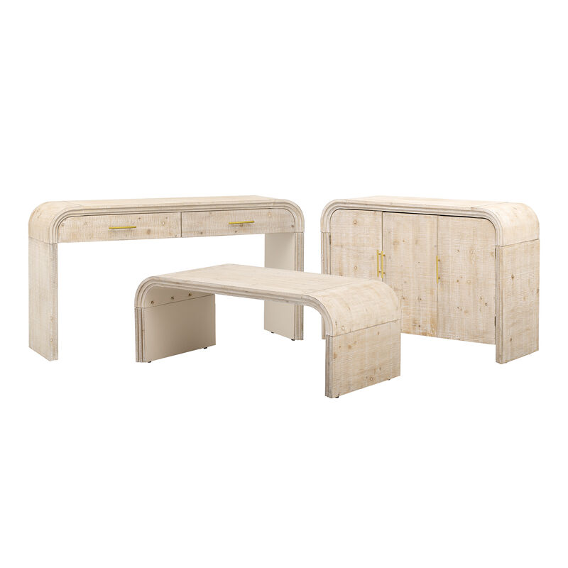 Merax Retro Sideboard, Console Table and Coffee Table Living Set